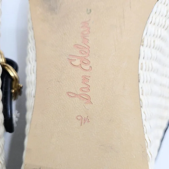 Sam Edelman Michaela Raffia Square Toe Ballet Flats Linen Ivory - Picture 11 of 13